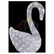 Акриловая фигура NEON-NIGHT Лебедь, 36х18х50 см, 100 светодиодов белого цвета, IP44 с трансформатором 24V NEO 513-246