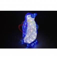Акриловая фигура NEON-NIGHT Пингвин, ( бело-синий) 50 см, 100 светодиодов белого цвета, IP44 с трансформатор 513-250