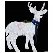 Акриловая фигура NEON-NIGHT Северный олень, 100х65 см, 420 светодиодов белого цвета, IP44 с трансформатором 2 513-244
