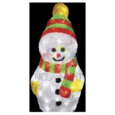 Акриловая фигура "Снеговик с шарфом" 30 см, 40 белых светодиодов NEON-NIGHT