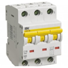 Выключатель автоматический ИЭК ВА 47-60 3Р 10А 6 кА характеристика D MVA41-3-010-D