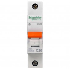 Автоматический выключатель ва63 1п 20a c 4,5 кА Schneider Electric
