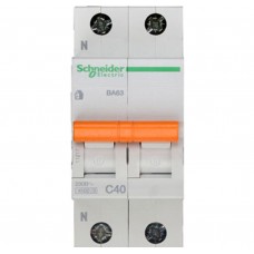 Автоматический выключатель ва63 1п+н 40a c 4,5 ка, болгария/италия Schneider Electric