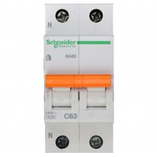 Автоматический выключатель ва63 1п+н 63a c 4,5 ка, болгария/италия Schneider Electric