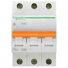 Автоматический выключатель ва63 3п 20a c 4,5 ка, болгария/италия Schneider Electric