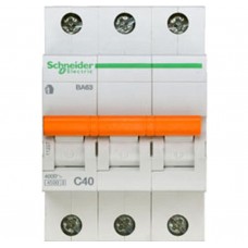 Автоматический выключатель ва63 3п 40a c 4,5 ка, болгария/италия Schneider Electric