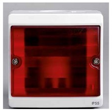 Бокс для сигнальной лампы, красное стекло, о/у в сборе, серый IP55 Schneider Electric