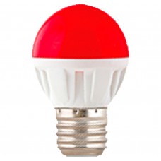 Светодиодная лампа Ecola globe LED color 4,0W G45 220V E27 Red шар Красный матовая колба 77x45