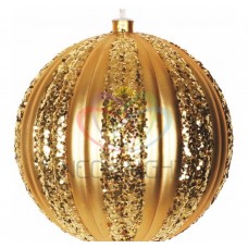 Елочная фигура NEON-NIGHT Полосатый шар, 25 см, цвет золотой 502-071