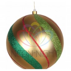 Елочная фигура NEON-NIGHTШар в полоску 25 см, цвет золотой/зеленый/красный 502-266