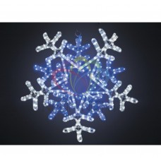 Фигура NEON-NIGHT Снежинка - LED с контролером, светодиодная, белая/синяя, 60*60 см 501-531