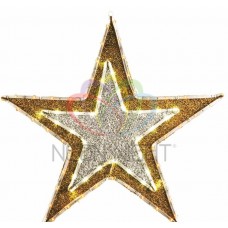 Фигура NEON-NIGHT Звезда бархатная, с постоянным свечением, размеры 61 см (81 светодиод желтого+белого цвета) 514-011