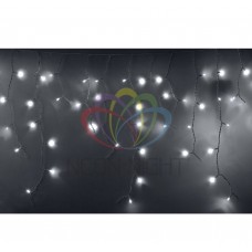 Гирлянда NEON-NIGHT Айсикл (бахрома) светодиодная, 2,4 х 0,6 м., белый провод, 220В, диоды белые 255-034