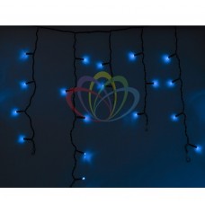 Гирлянда NEON-NIGHT Айсикл (бахрома) светодиодная, 2,4 х 0,6 м., черный провод, 220В, диоды синие 255-031