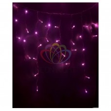 Гирлянда NEON-NIGHT Айсикл (бахрома) светодиодная, 2,4 х 0,6 м., прозрачный провод, 220В, диоды розовые 255-039