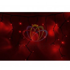 Гирлянда NEON-NIGHT Айсикл (бахрома) светодиодная, 4,0х0,6м., черный провод КАУЧУК, 220В, диоды красные 255-222