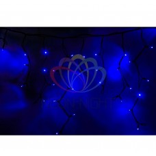 Гирлянда NEON-NIGHT Айсикл (бахрома) светодиодная, 4,0х0,6м., черный провод КАУЧУК, 220В, диоды синие 255-223