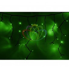 Гирлянда NEON-NIGHT Айсикл (бахрома) светодиодная, 4,0х0,6м., черный провод КАУЧУК, 220В, диоды зеленые 255-224