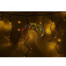 Гирлянда NEON-NIGHT Айсикл (бахрома) светодиодная, 4,0х0,6м., черный провод КАУЧУК, 220В, диоды желтые 255-221