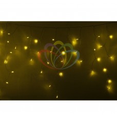 Гирлянда NEON-NIGHT Айсикл (бахрома) светодиодная, 4,8 х 0,6 м., прозрачный провод, 220В, диоды желтые 255-141
