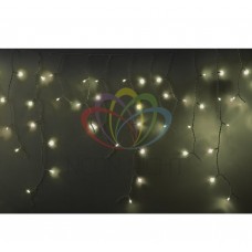 Гирлянда Айсикл (бахрома) светодиодный, 5,6х0,9м, с эффектом мерцания, БЕЛЫЙ провод "КАУЧУК", 220В, диоды ТЕПЛО-БЕЛЫЕ, NEON-NIGHT