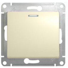 GLOSSA Нажимная КНОПКА с подсветкой, сх.1а, 10АХ, механизм, БЕЖЕВЫЙ Schneider Electric