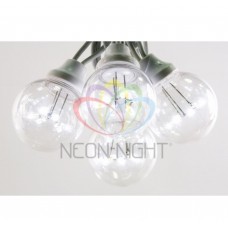 Готовый набор: Гирлянда "LED Galaxy Bulb String", 30 ламп, 10 м, в лампе 6 LED, цвет белый, провод черный каучуковый, влагостойкая IP54 NEON-NIGHT