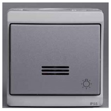 Кнопочный вык-ль с подсветкой с символом "свет", 0/у, серый, в сборе, IP55 Schneider Electric