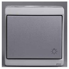 Кнопочный вык-ль с символом "свет", 0/у, серый, в сборе IP55 Schneider Electric