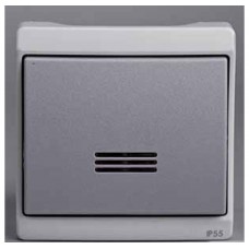 Кнопочный выключатель с подсветкой комб в блок, о/у, серый, в сборе IP55 Schneider Electric