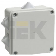 КМ41233 Коробка распаячная для о/п 100х100х50мм IP44 (RAL7035, 6 гермовводов) IEK