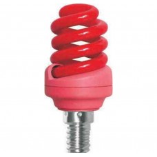Лампа люминисцентная Ecola Spiral Color 12W 220V E14 Red Красный 95x43