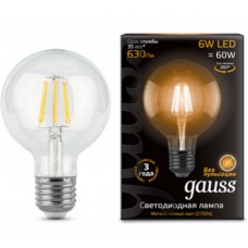 Светодиодная лампа LED Filament G95 E27 6W 2700K 1/20 Gauss