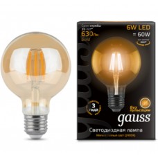 Светодиодная лампа LED Filament G95 E27 6W Golden 2400K 1/20 Gauss