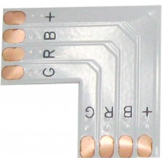 LED strip connector гибкая соед плата L для зажимного разъема 4-х конт 10 mm уп 5 шт Ecola
