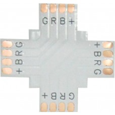 LED strip connector гибкая соед плата X для зажимного разъема 4-х конт 10 mm уп 5 шт Ecola