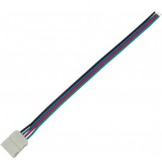 LED strip connector соед кабель с одним 4-х конт зажимным разъемом 10mm 15 см уп 3 шт Ecola