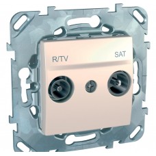 Мех-м розетки R-TV/SAT 1-м UNICA беж. Schneider Electric