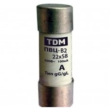 Плавкие вставки цилиндрические TDM ELECTRIC ПВЦ B2 22х58 SQ0729-0023