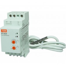 Реле температуры РТ-820 (-5+40С, 24-240В АС/DC, с датч. IP67) TDM
