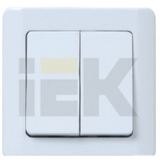 ВС10-2-0-ГЖ Выключатель двухклавишный (в сборе) "ЛЕГАТА" цвет: жемчужный металлик IEK