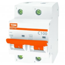 Выключатель автоматический двухполюсный TDM ELECTRIC ВА47-100 ТУ2008. АЯКИ.641235.003ТУ SQ0207-0012
