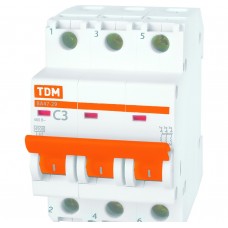 Выключатель автоматический трёхполюсный TDM ELECTRIC ВА47-29 ТУ2008. АЯКИ.641235.003ТУ SQ0206-0033