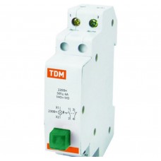Выключатель кнопочный c фиксацией и индикацией TDM ELECTRIC ВК-47М 1НО;1НЗ зеленый