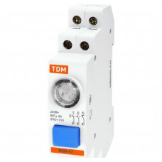 Выключатель кнопочный с индикацией TDM ELECTRIC ВКИ-47 синий (LED) 2НО;1НЗ AC/DC