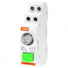 Выключатель кнопочный с индикацией TDM ELECTRIC ВКИ-47 зеленый (LED) 2НО;1НЗ AC/DC