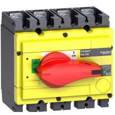 Выключатель-разъединитель iNS250 4п красная рукоятка/желтая панель Schneider Electric