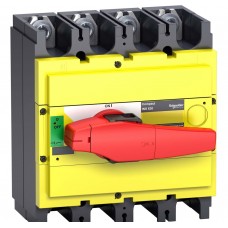 Выключатель-разъединитель iNS400 4п красная рукоятка/желтая панель Schneider Electric