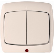 Выключатель «рондо» с/у 2 кл.с индик. (250в, 10а-6ах) белый Schneider Electric