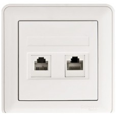 W59 Розетка двойная компьютерная RJ45 кат.5E, в сборе, БЕЛЫЙ Schneider Electric